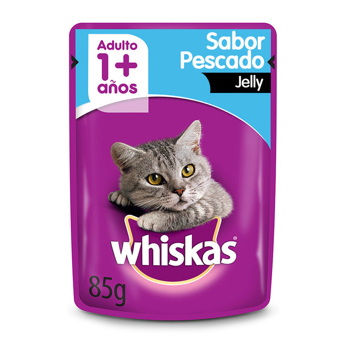 POUCH WHISKAS SABOR PESCADO JELLY SACHET 85 GR