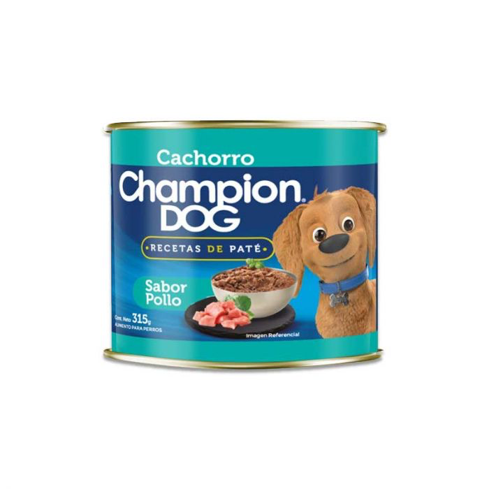 LATA CHAMPION DOG CACHORRO SABOR POLLO 315GR