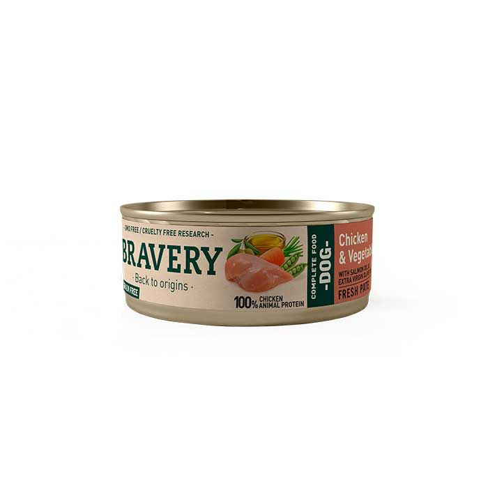 LATA BRAVERY PERRO POLLO-VEGETALES X 80 GR