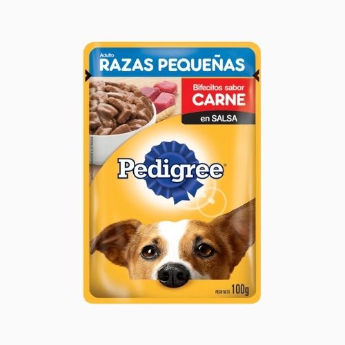 POUCH PEDIGREE ADULTO RAZAS PEQUEÑAS SABOR CARNE SACHET 100 GR