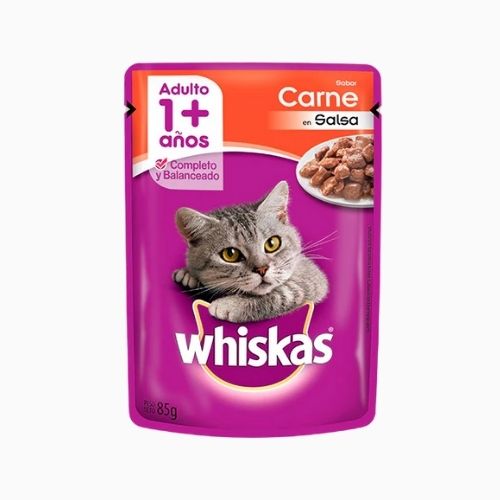 POUCH WHISKAS SABOR CARNE EN SALSA SACHET 85 GR