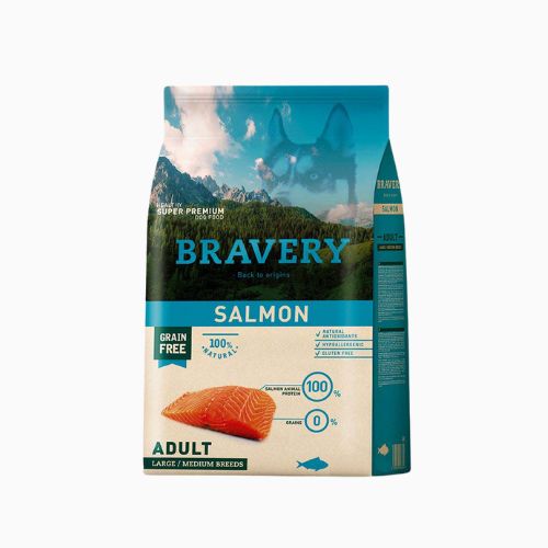 BRAVERY ADULTO L/M BREED SALMON X 4 KG