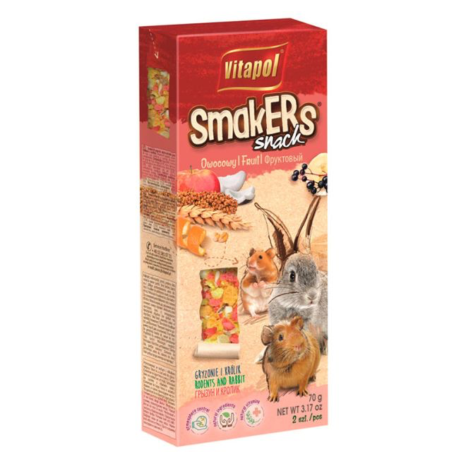 SNACK ROEDORES VITAPOL CON FRUTAS X 1 UNIDAD
