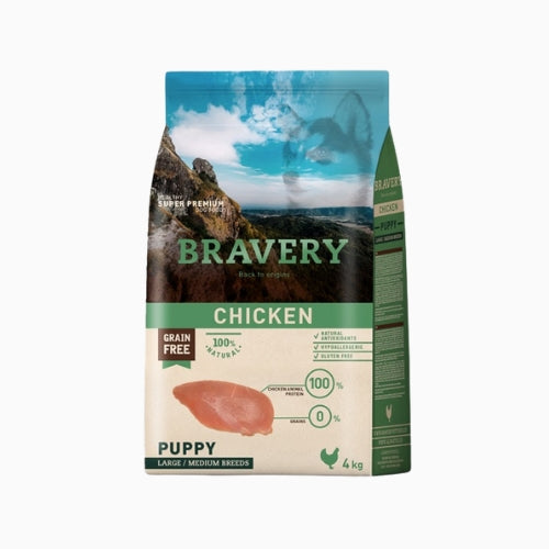 BRAVERY PUPPY M/L BREED CHICKEN 4KG
