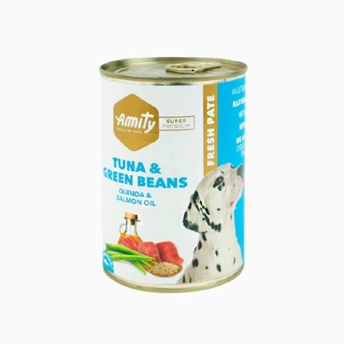 LATA AMITY PERRO ATÚN-POROTOS VERDES X 400 GR