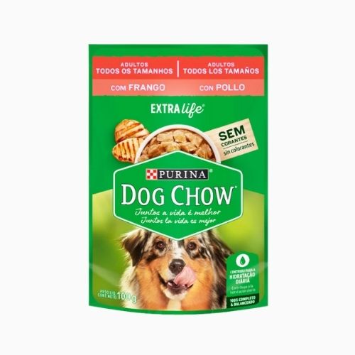 POUCH DOG CHOW CACHORRO TODOS LOS TAMAÑOS SABOR POLLO SACHET 100 GR